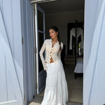 Thalia Trim lace top - cream (forudbestilling)