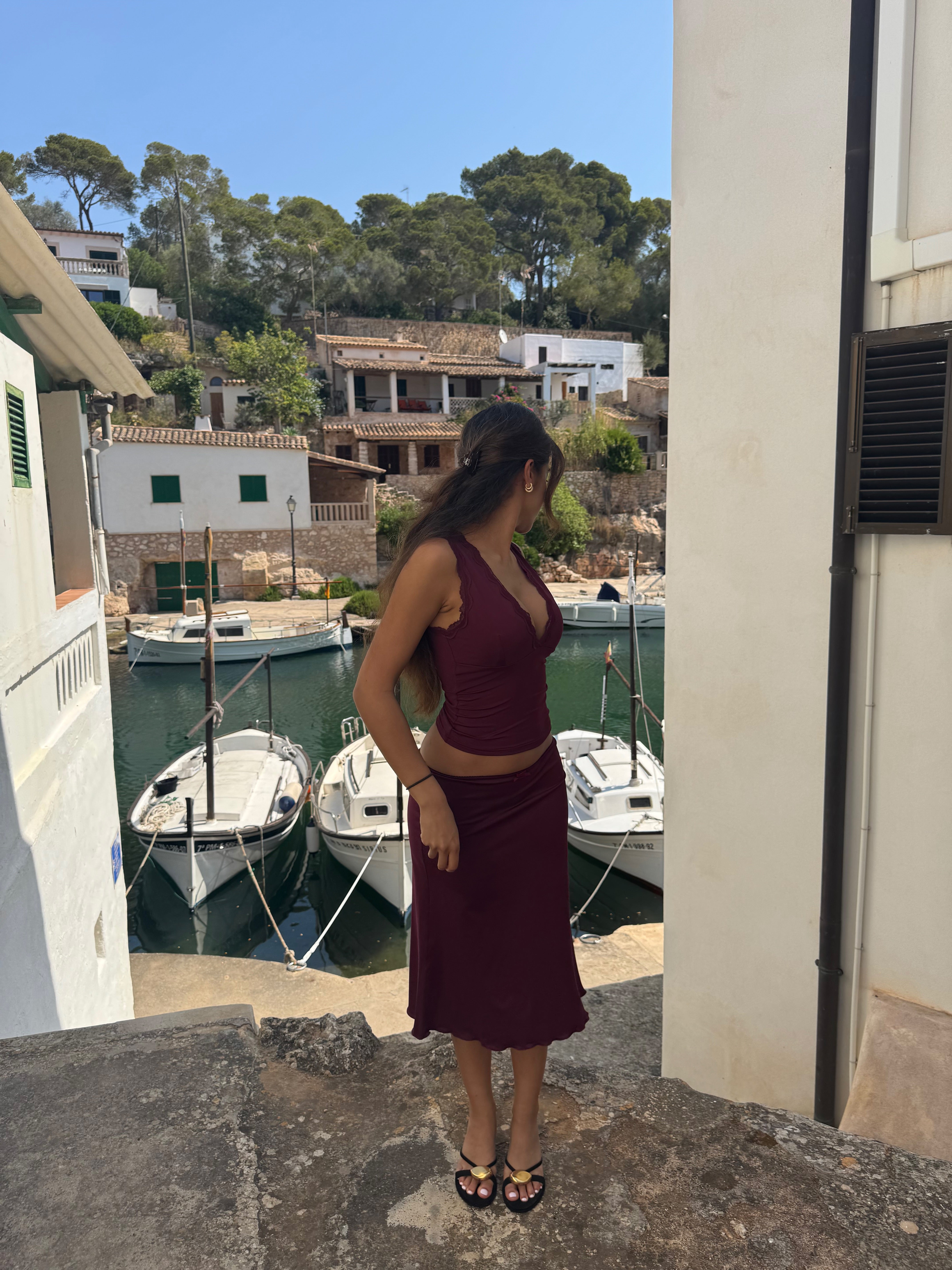 Helia basic skirt - bordeaux