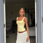 Beba button top - lys gul