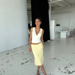 Melia mesh skirt - lys gul (forudbestilling)