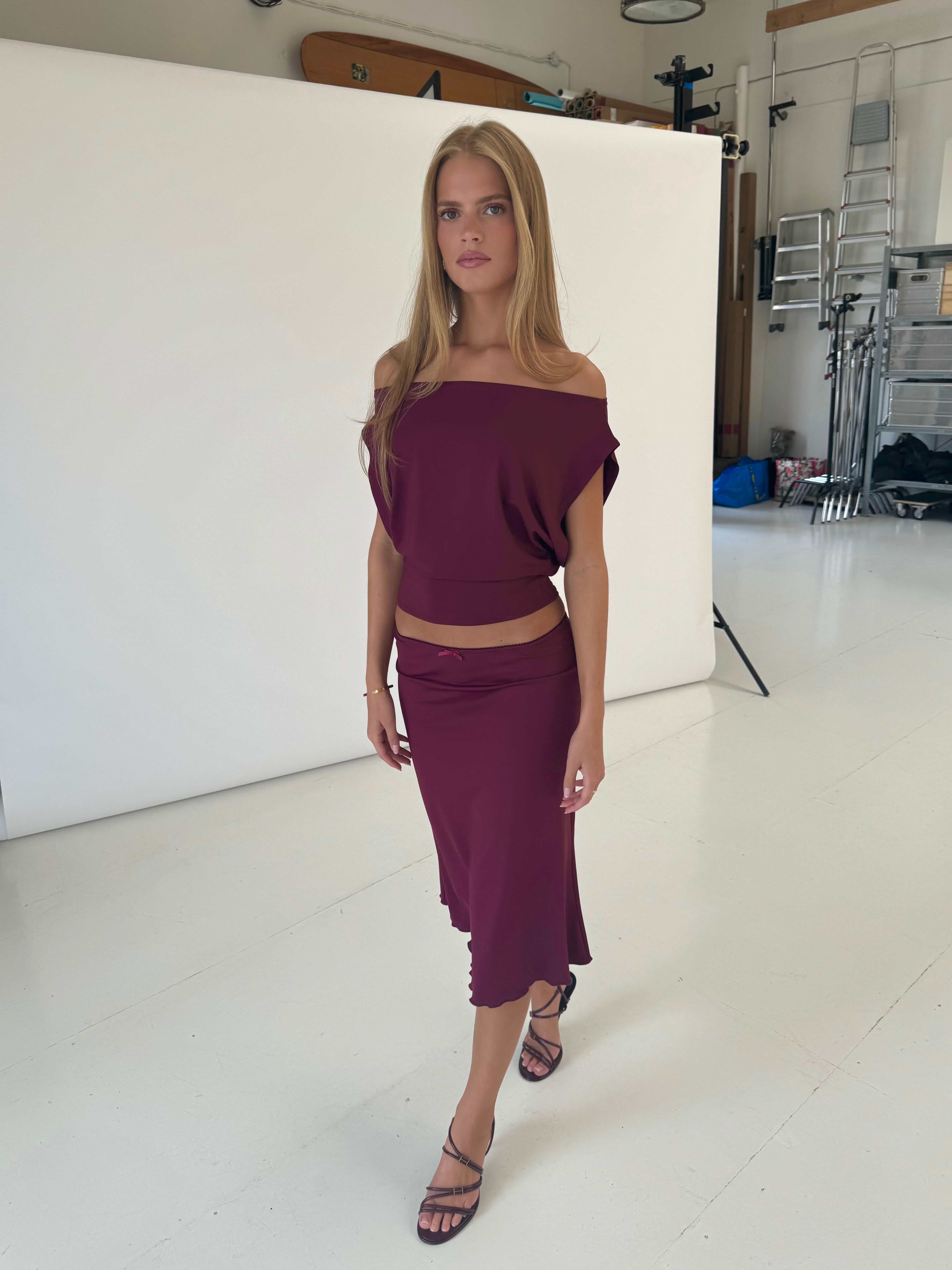 Helia basic skirt - bordeaux