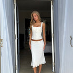 Melia mesh skirt - hvid (forudbestilling)