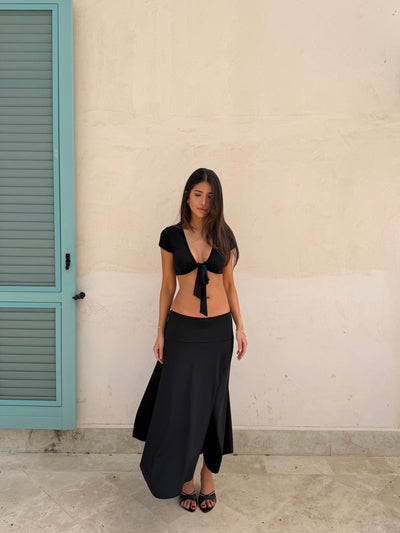 Sira long skirt – Svart