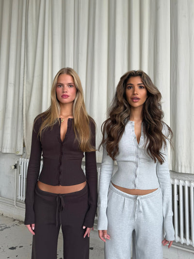 Knit Cardigan - lys grå (forhåndsbestilling)