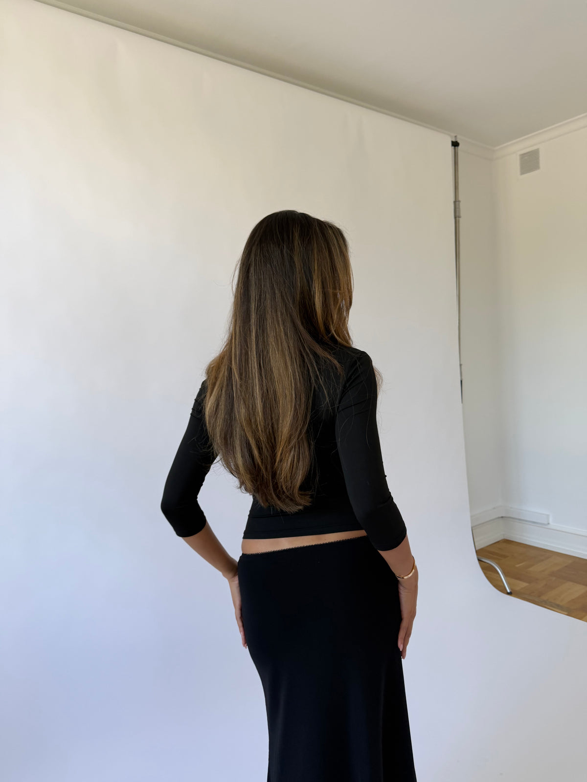 Lucia Quarter Sleeve Top – Svart