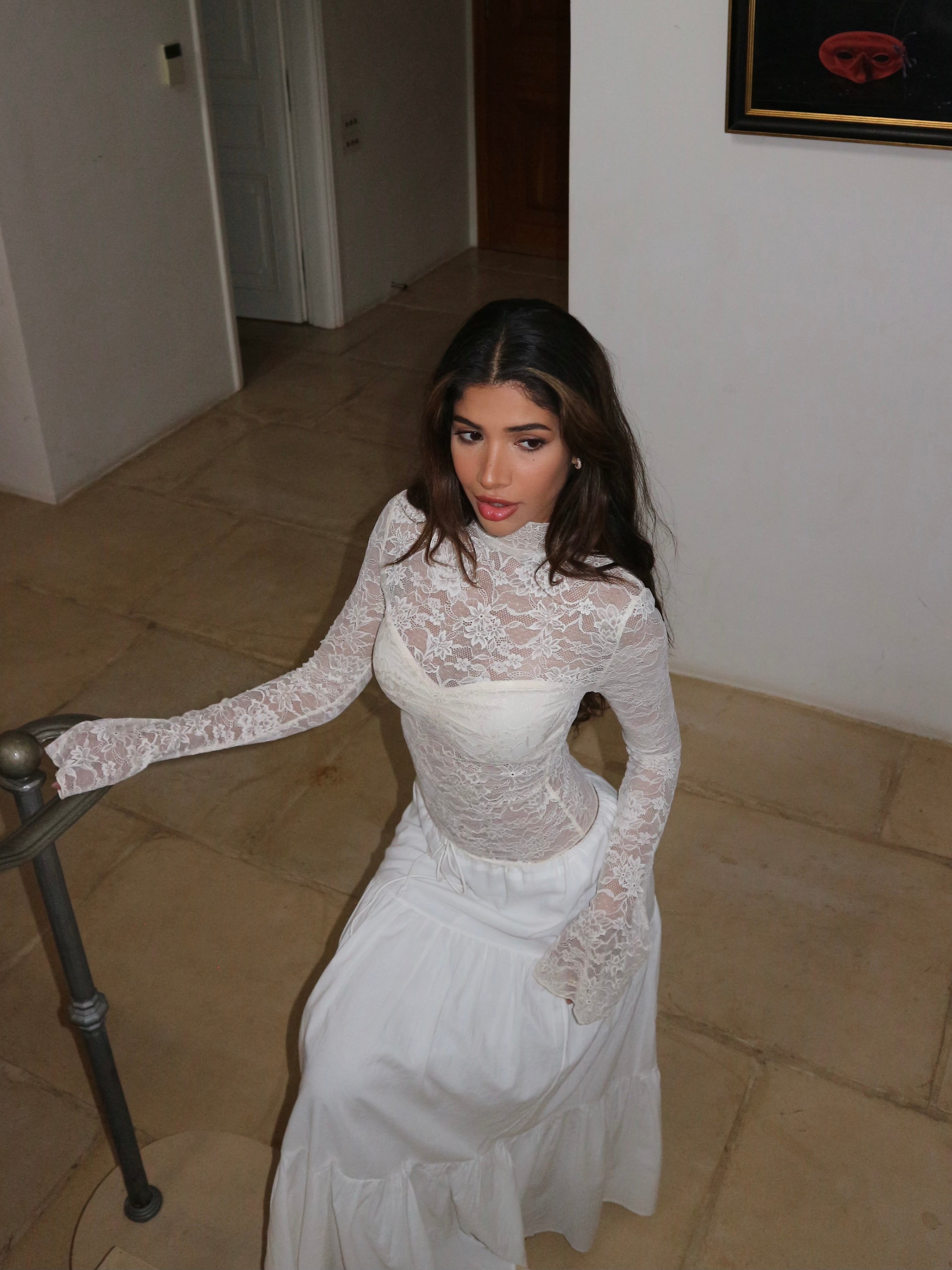 Lenia lace top - cream