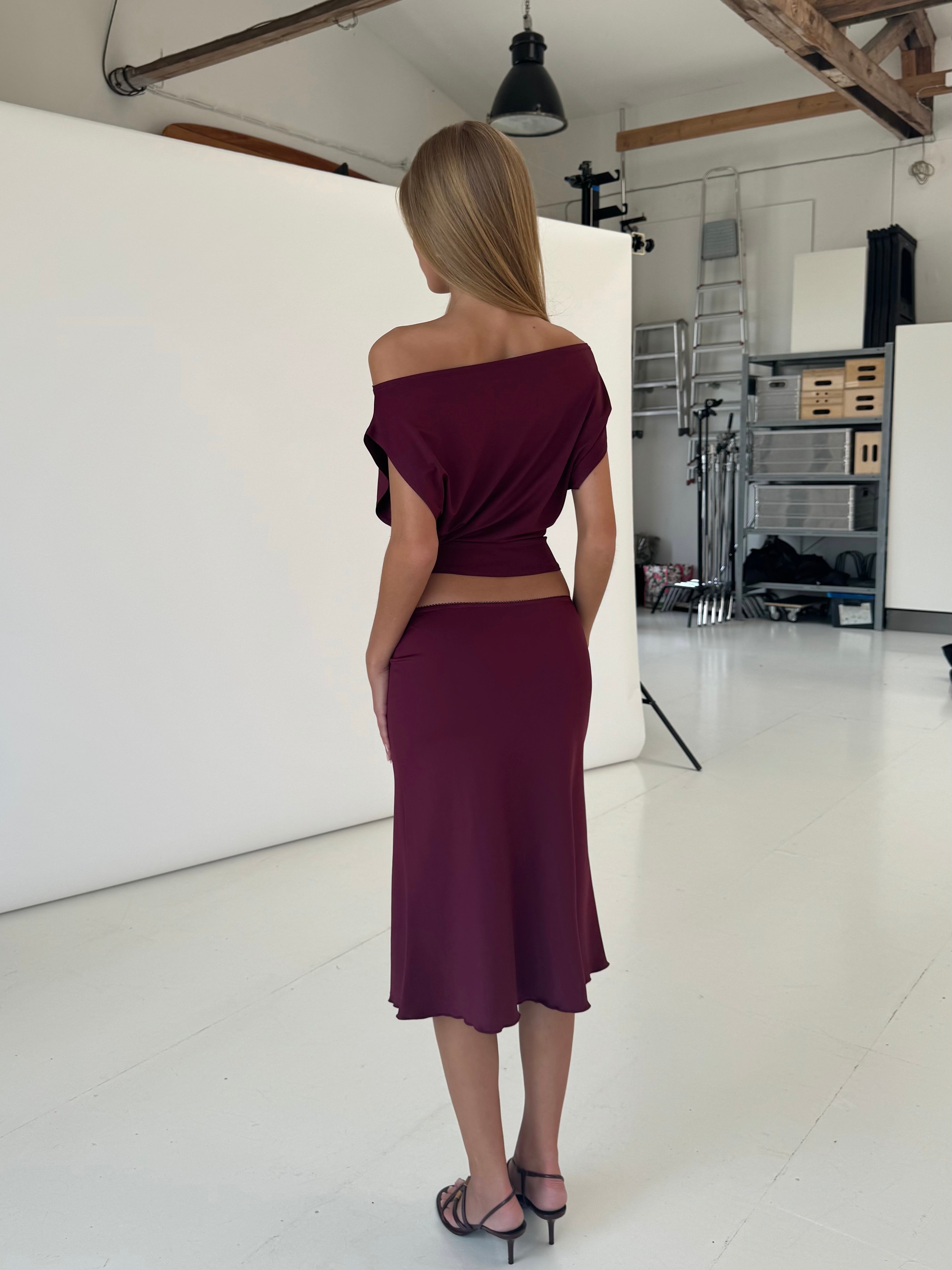 Helia basic skirt - bordeaux