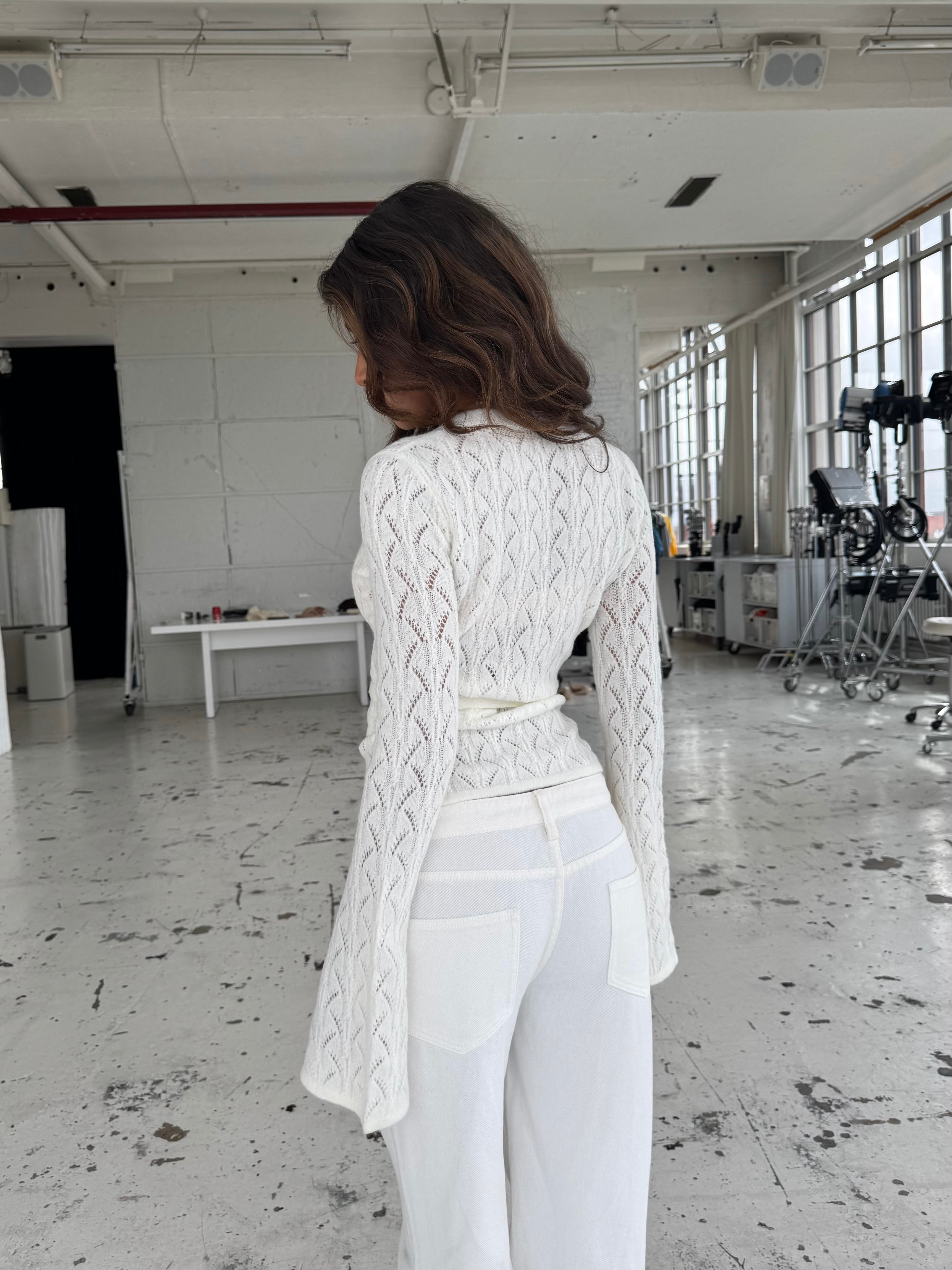 Lacework wool ballerina - hvid