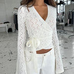 Lacework wool ballerina - hvid