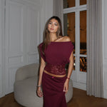 Hera basic lace top - bordeaux