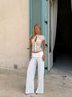 Flowy low waist bukser - Hvit
