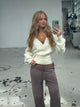Wool blend wrap cardigan - hvit