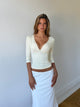 Quarter sleeve lace top - lys gul