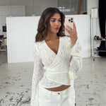 Lacework wool ballerina - hvid