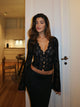 Pretty black rose top - svart