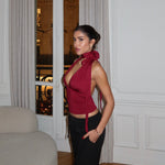 Mila multi top - mørk rød