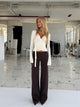 TALL Vera Wide low waist - Mørk brun