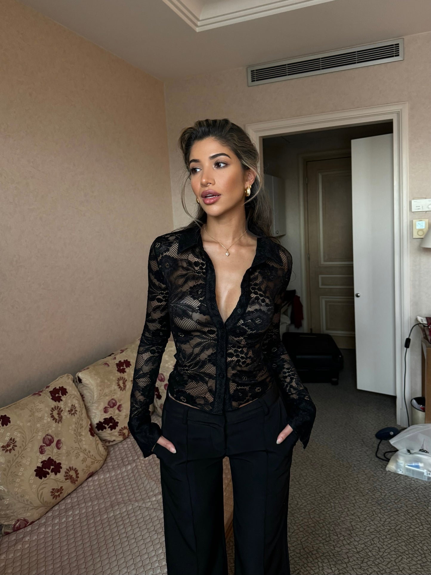 Grace Lace Top - Svart
