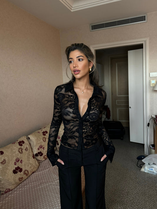 Grace Lace Top - Svart