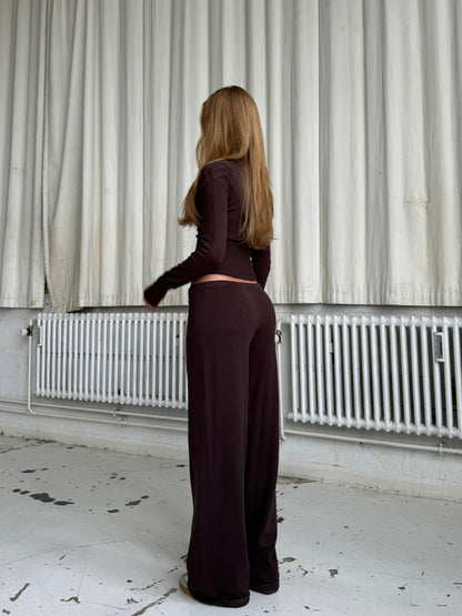 Knit Cardigan - mørk brun 