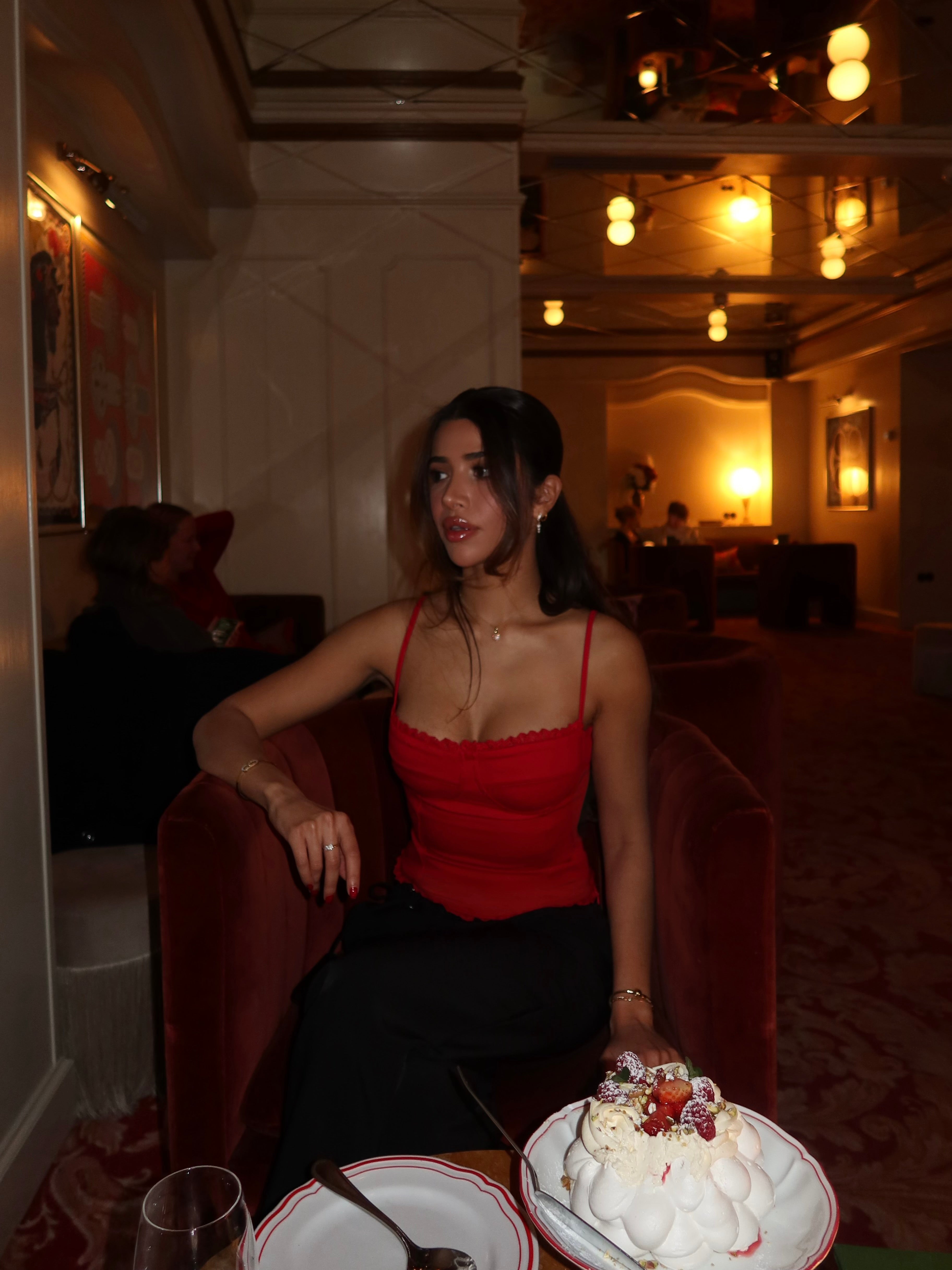 Lula lace corset top - rød