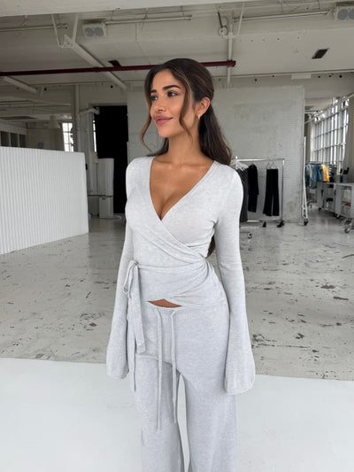 Ballerina knit top  - lys grå 