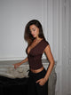 Mila Multi Top – Mørk Brun