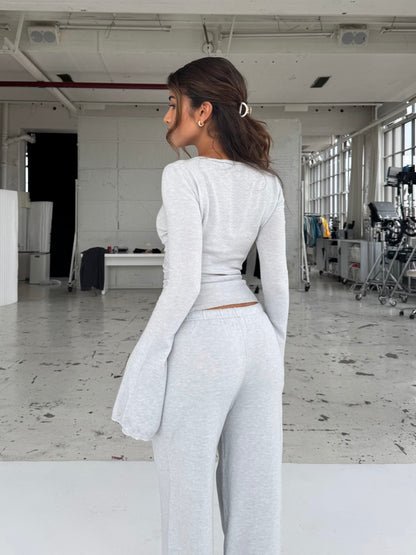 Ballerina knit top - lys grå