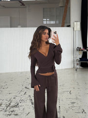 Ballerina knit top - mørk brun 