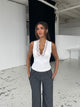 Lucia basic lace top - hvit