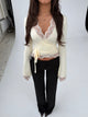 New ballerina basic lace top - Lys gul