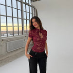 Cleo lace tee - bordeaux