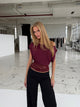 Hera basic lace top - Bordeaux 