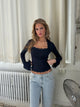 Blair Basic Lace Top - mørk blå