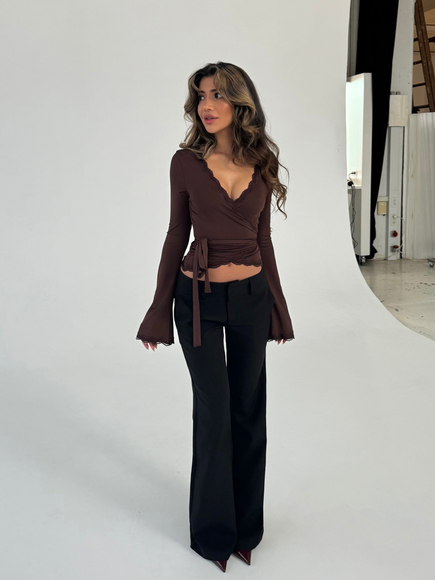 Ballerina basic topp - mørk brun
