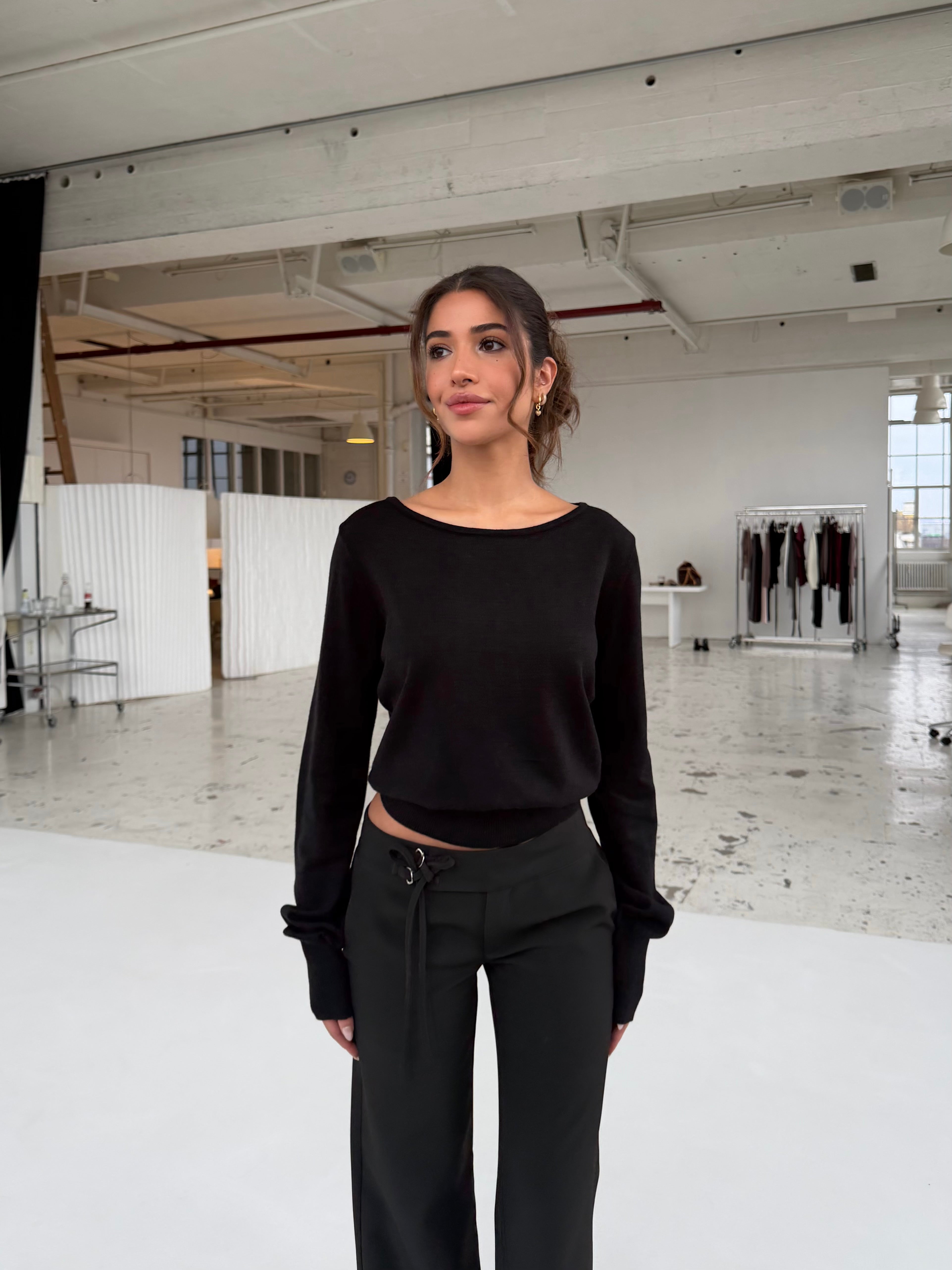 Open back knit top - sort