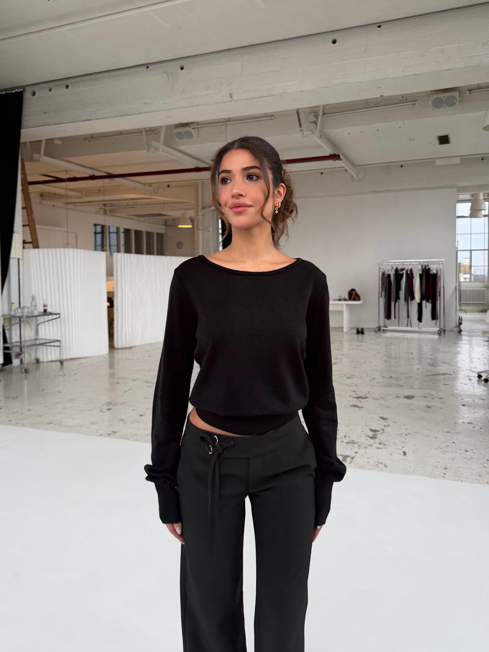 Open back knit top - sort