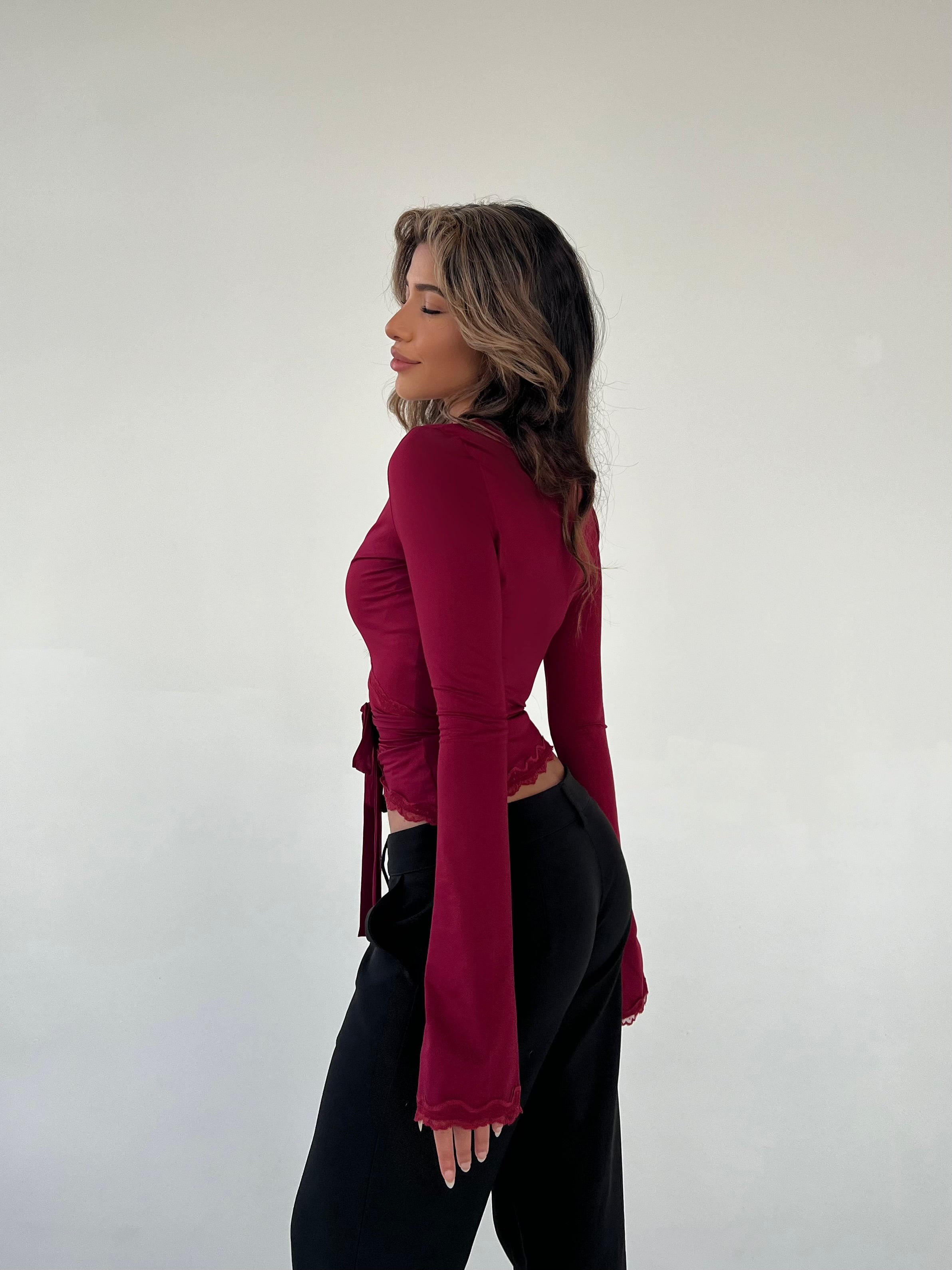 Ballerina basic topp - mørk rød – VENDERBY'S