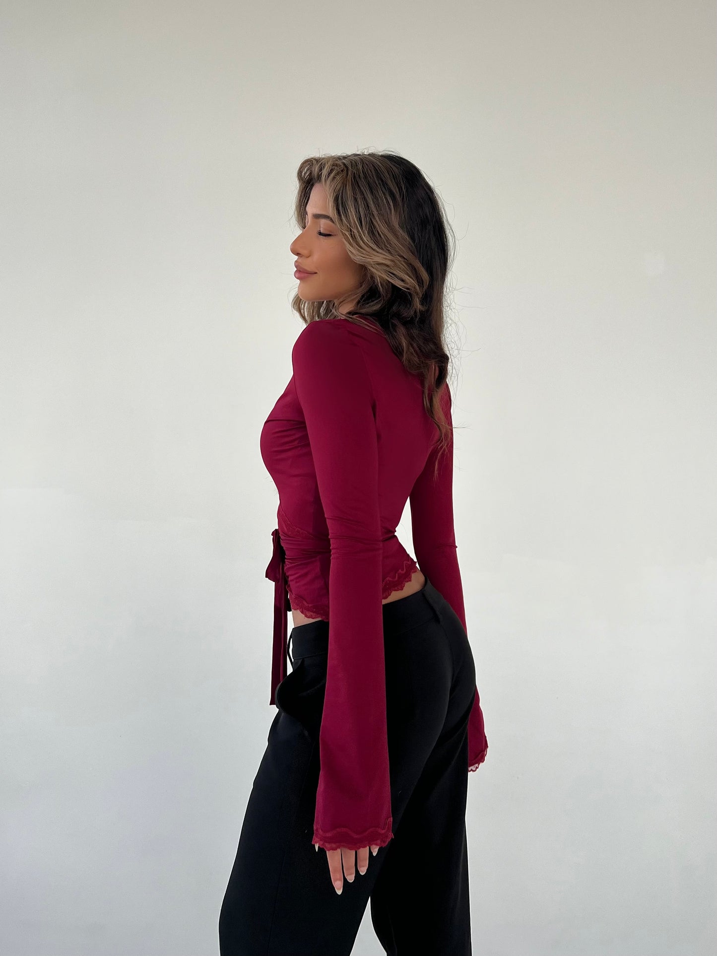 Ballerina basic topp - mørk rød