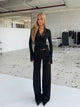 TALL Button low waist bukser - svart