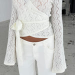 Lacework wool ballerina - hvid