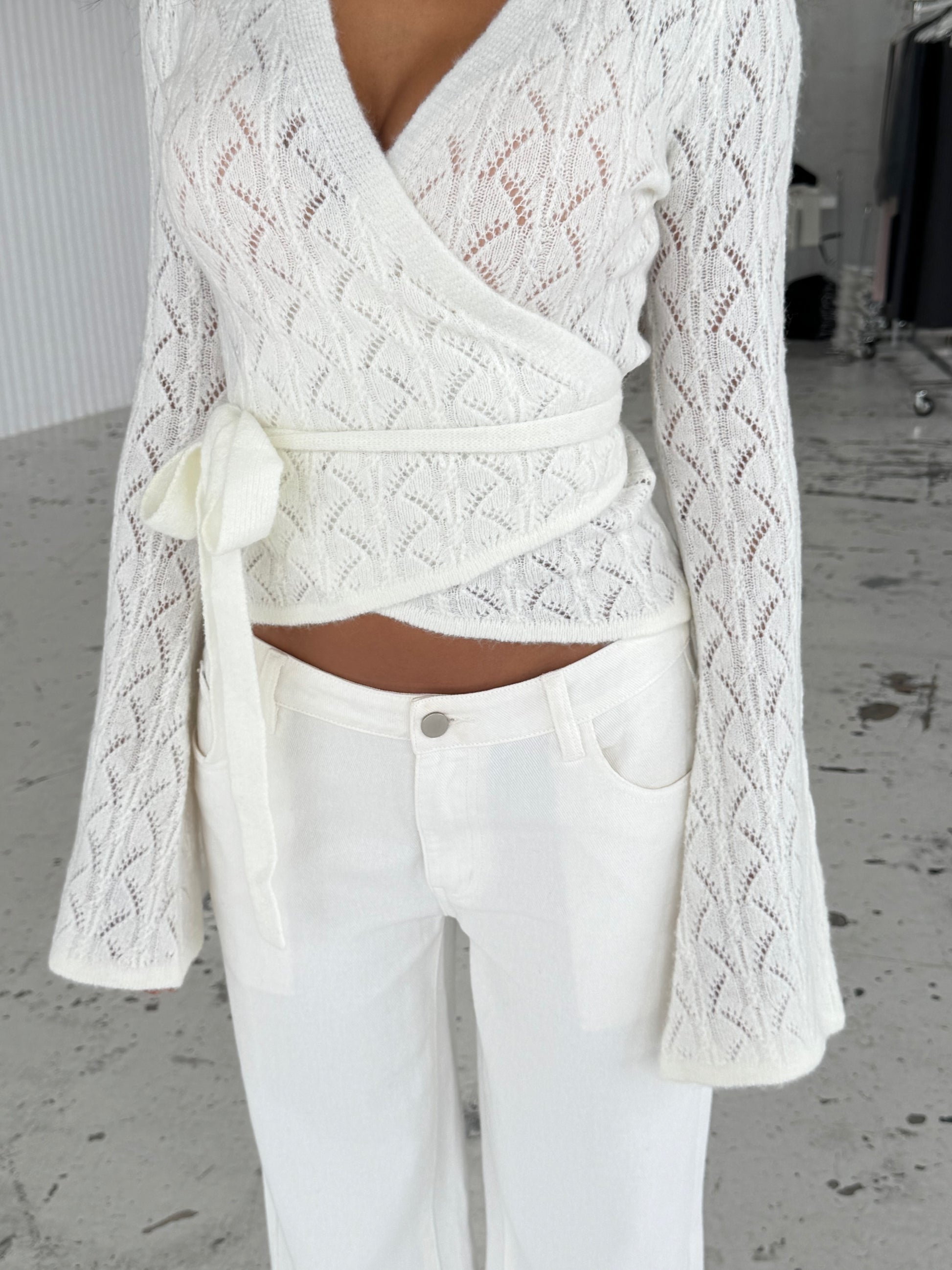 Lacework wool ballerina - hvid