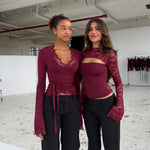 New ballerina basic lace top - bordeaux