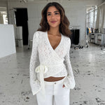 Lacework wool ballerina - hvid