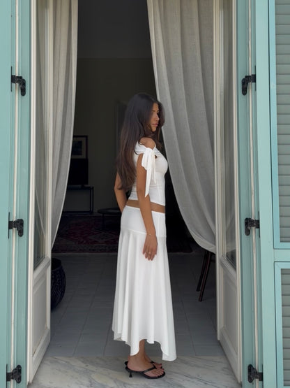 Sira long skirt - hvid