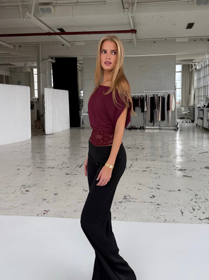 Hera basic lace top - bordeaux