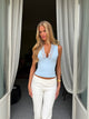 Lucia basic lace top - Lys blå