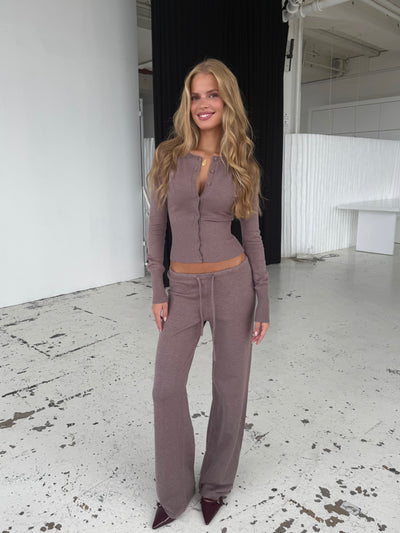 Knit bukser - lys brun