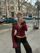 Pretty lace top - burgunder