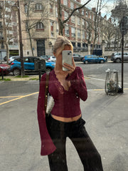 Pretty lace top - burgunder